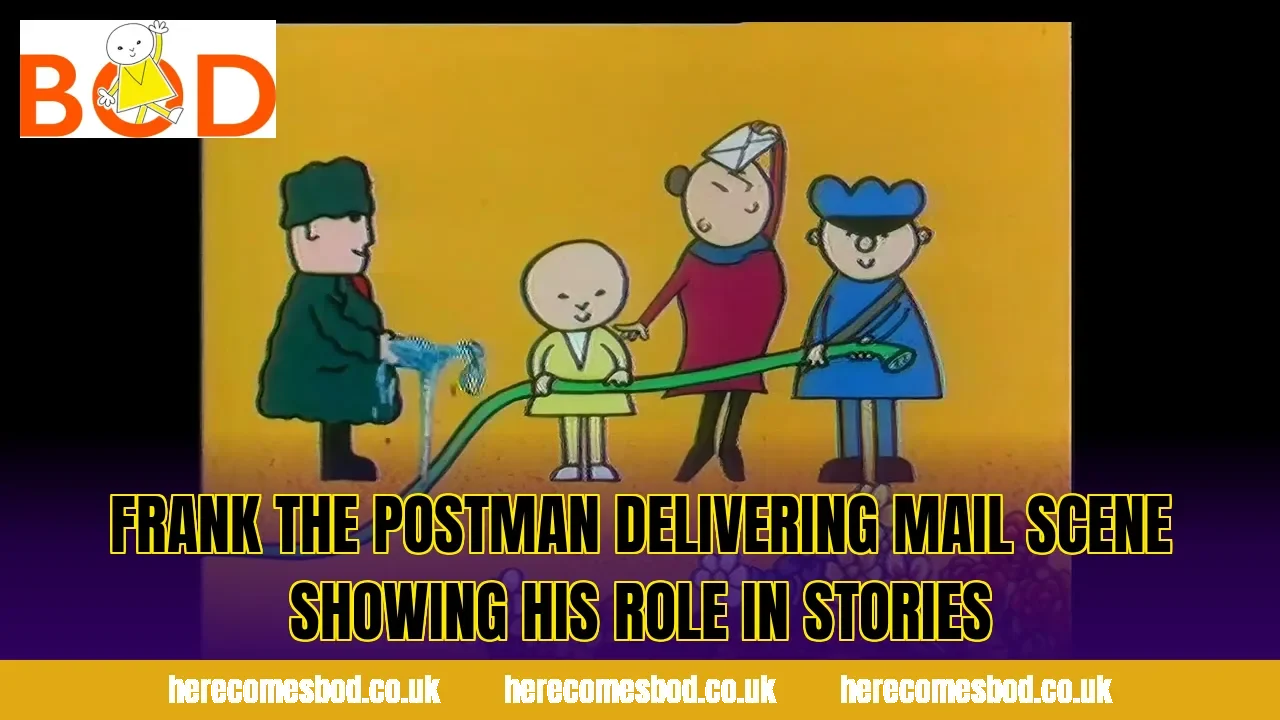 Frank the Postman delivering mail scene showing his role in stories