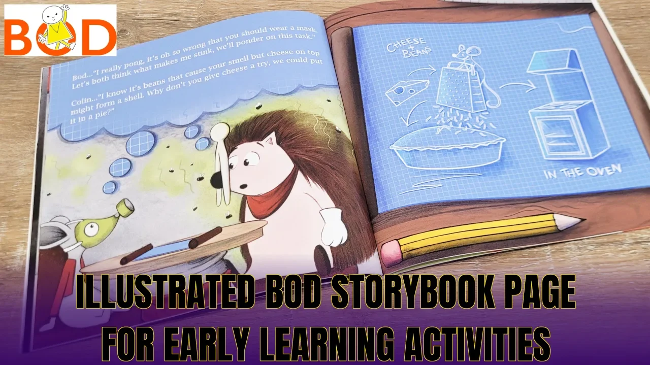 Illustrated Bod storybook page for early learning activities